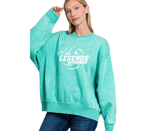 OH Legends Zenana Acid Wash Oversized Fleece Pullover