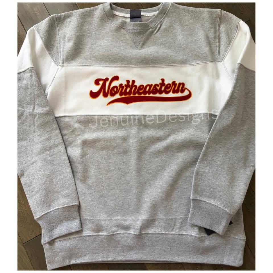 Vintage Flocked School Spirit Crewneck