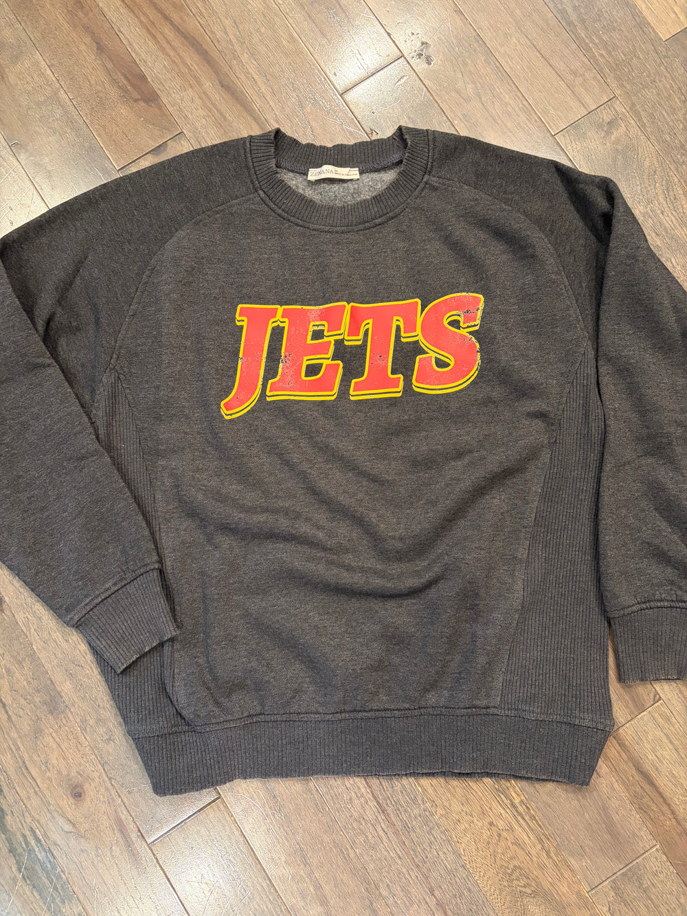 Acid Washed Fleece Sweatshirt with Side Rib