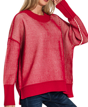 Exposed Seam Two Tone Sweater