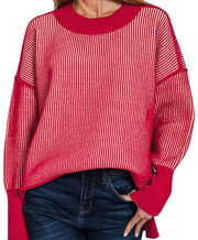 Exposed Seam Two Tone Sweater