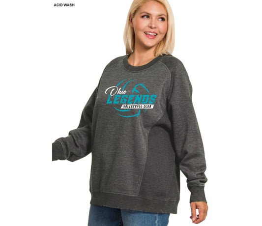 OH Legends Zenana Acid Wash Sweatshirt Side Rib