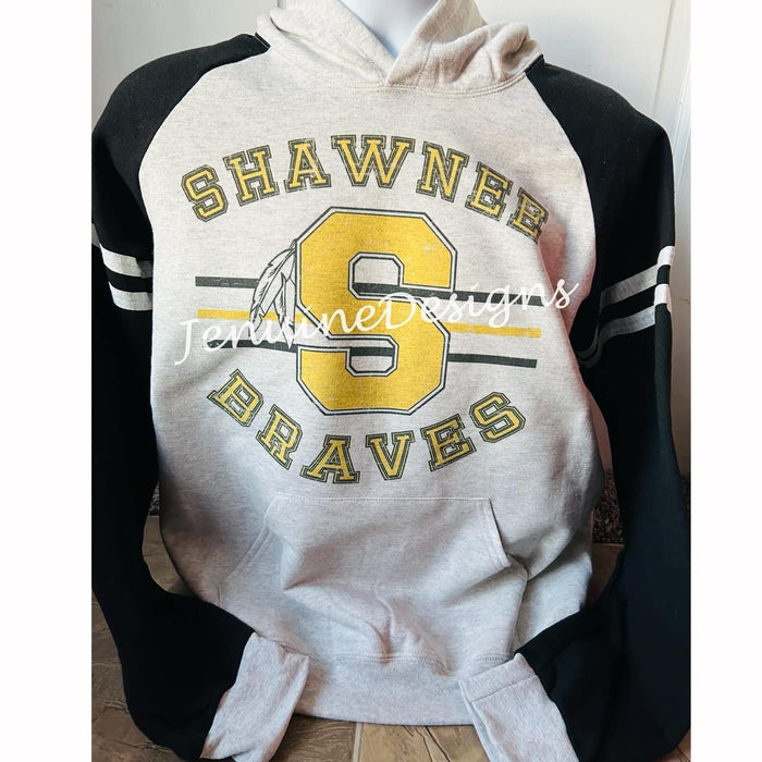 Colorblocked Raglan Hoodie- Shawnee